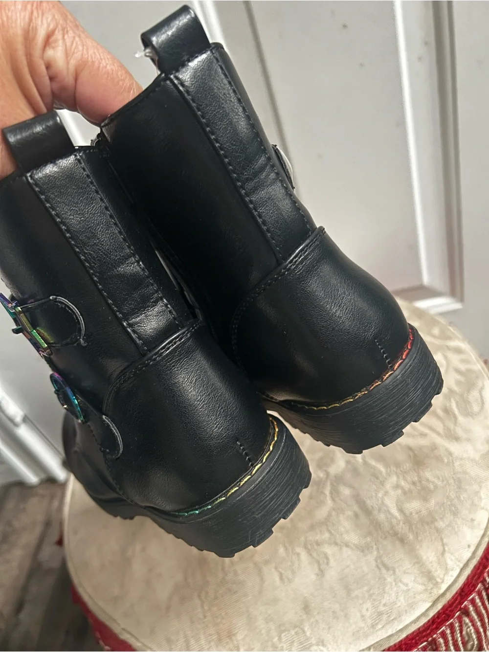 Badgley Mischa Black Ankle Boots with Heart & Star Accent- Sz 1